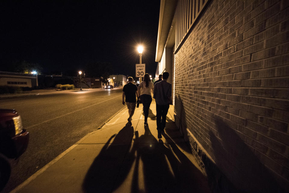 A nighttime walk down a St. Louis street.