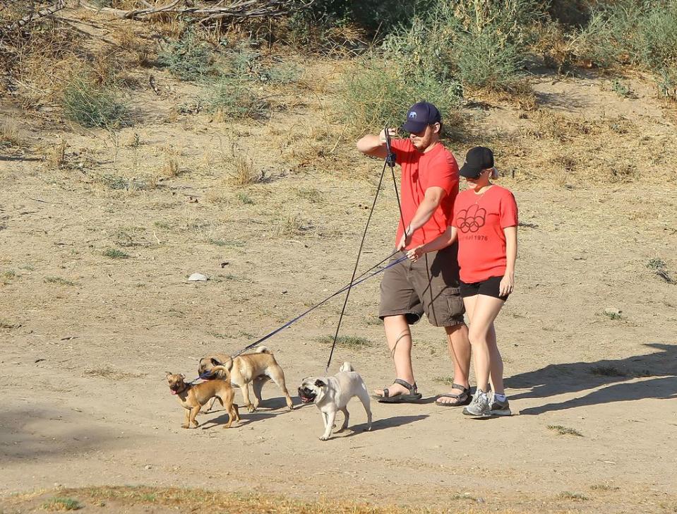 Anna Faris and Chris Pratt are seen on August 04, 2012 in Los Angeles, California