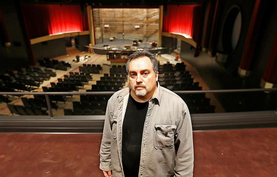 Chris Skinner stands in the balcony of the former Schine's Theatre. The venue is changing its name to The Ashland and is scheduled to open May 5.