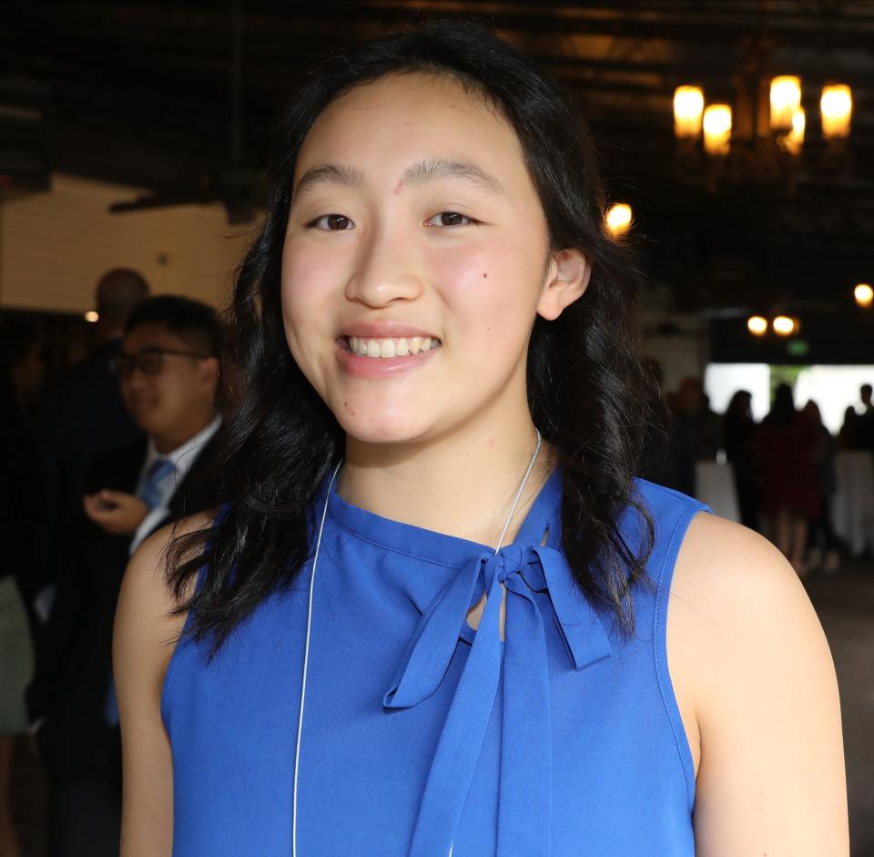 Annabelle Kung from Briarcliff High School is pictured during the 55th Carroll F. Johnson Scholastic Achievement Dinner at the Westchester Marriott in Tarrytown, May 24, 2023. 