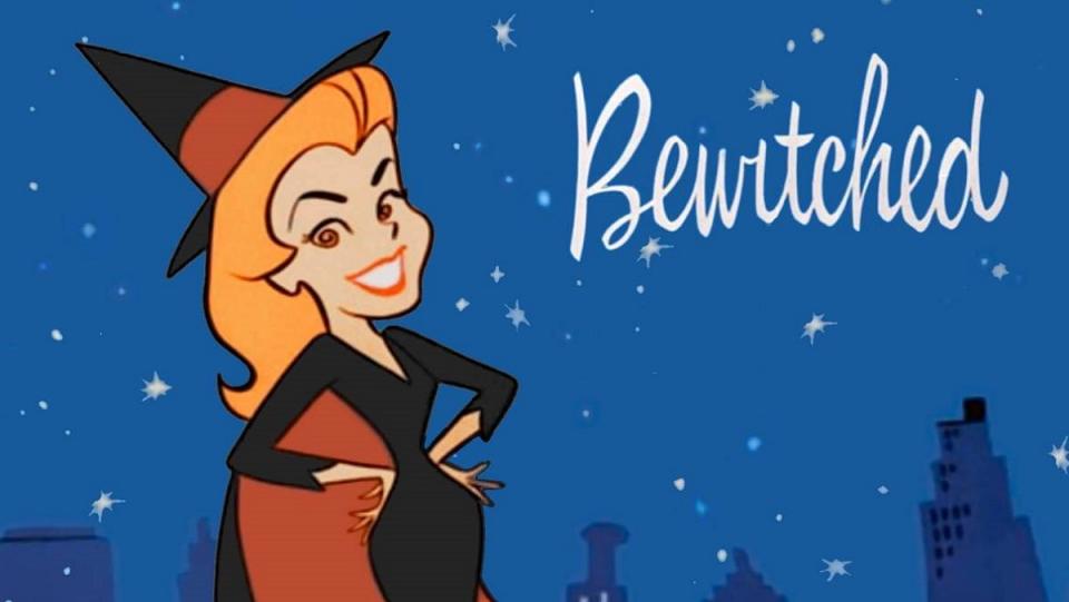 Bewitched logo with animated Samantha