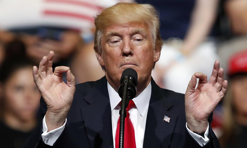 President Donald Trump speaks during a rally in Cedar Rapids, Iowa.