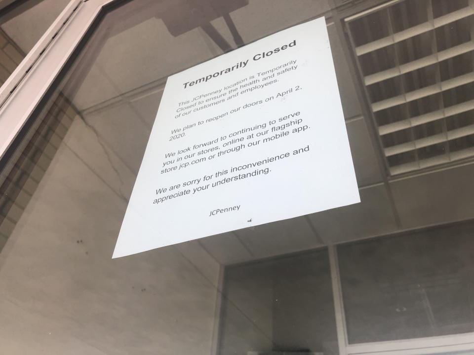 J.C. Penney was supposed to reopen its stores on April 2. That obviously didn't happen because of coronavirus-related social distancing mandates. 