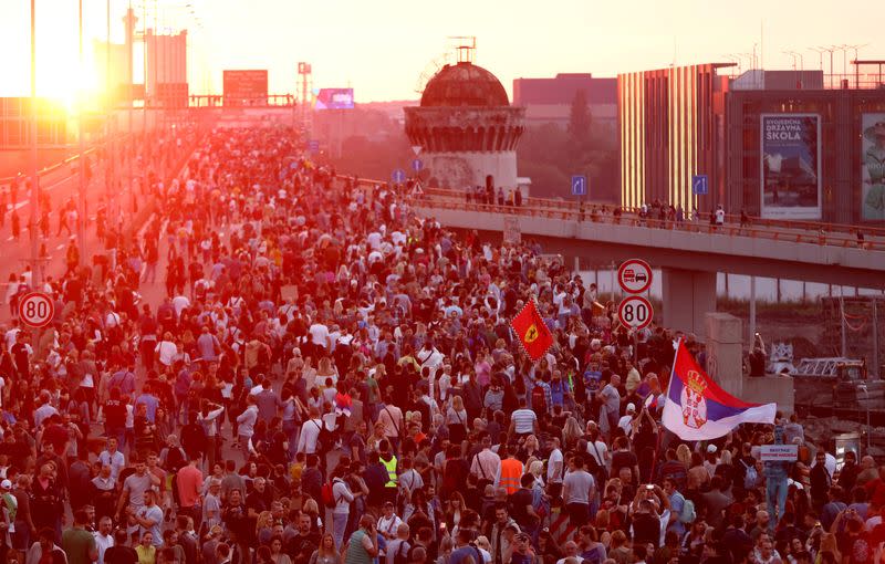 "Serbia against violence" demonstration by Serbia's opposition parties in Belgrade