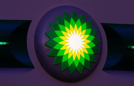 The logo of BP is seen at a petrol station in Kloten, Switzerland October 3, 2017. REUTERS/Arnd Wiegmann