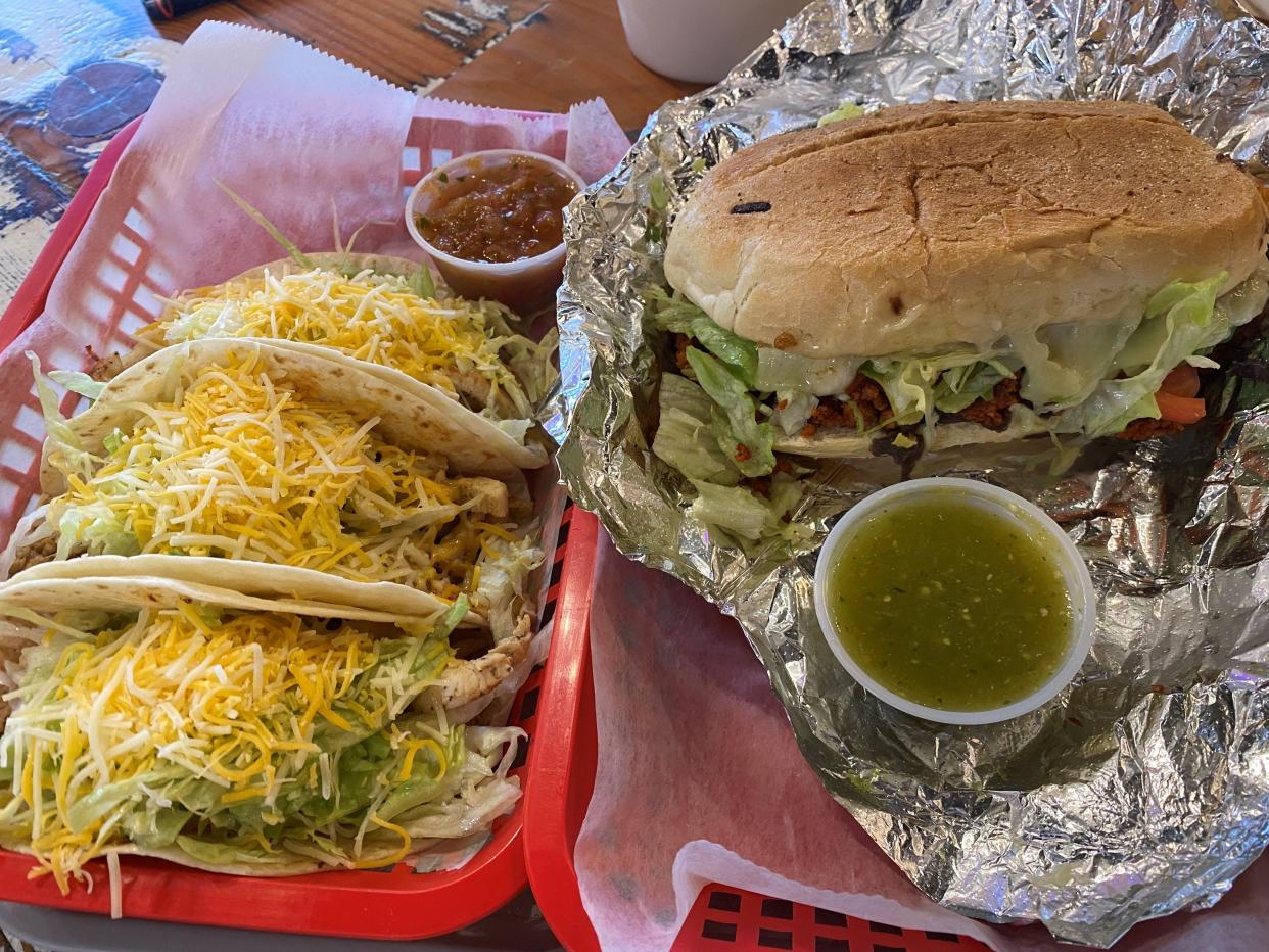 Grilled chicken tacos and a chorizo torta from Taco-Tastic, which will be at Toms River's Cinco de Mayo event.