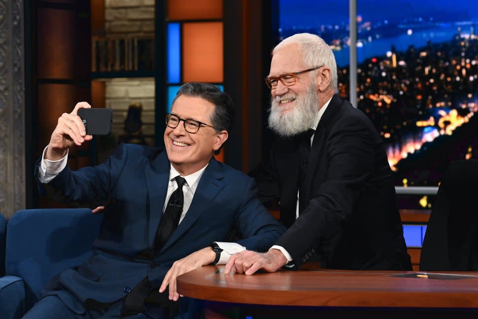 Stephen Colbert and David Letterman