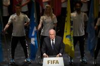 FIFA President Sepp Blatter delivers a speech during the opening ceremony of the 65th FIFA Congress in Zurich on May 28, 2015