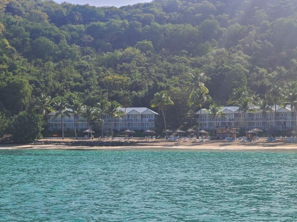 view of Soho House from the ocean Canouan