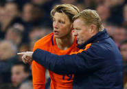 Soccer Football - International Friendly - Netherlands vs England - Johan Cruijff Arena, Amsterdam, Netherlands - March 23, 2018 Netherlands' Wout Weghorst and Netherlands coach Ronald Koeman REUTERS/Michael Kooren