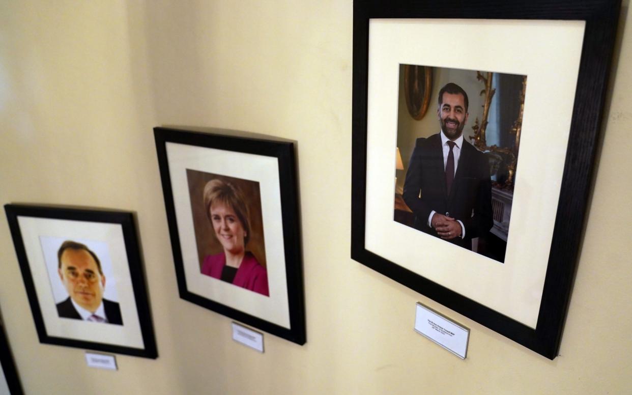 Photographs at Bute House show the SNP leaders who have been First Minister of Scotland, but Humza Yousaf's stint in the job was far shorter than his predecessors Nicola Sturgeon and Alex Salmond