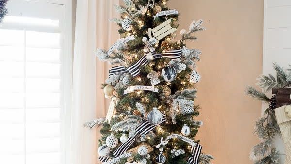 christmas tree decoration ideas black and white tree