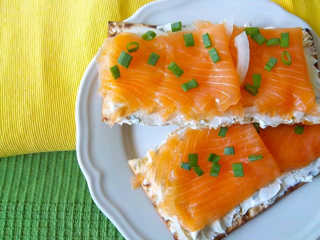 Lox on Matzoh