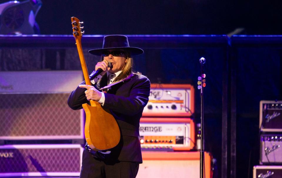 Cheap Trick opens for Rod Stewart at Footprint Center in Phoenix on Friday, Aug. 4, 2023.