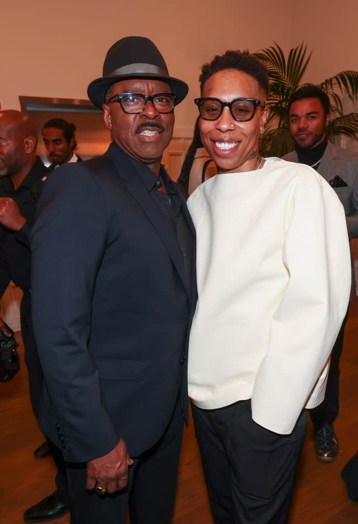 Courtney B. Vance and Lena Waithe at the 5th Annual MACRO Pre-Oscars Party, Presented by Chase Sapphire held at Mother Wolf on March 9, 2023 in Los Angeles, California.