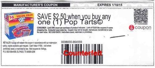 Fake coupon for Pop-Tarts