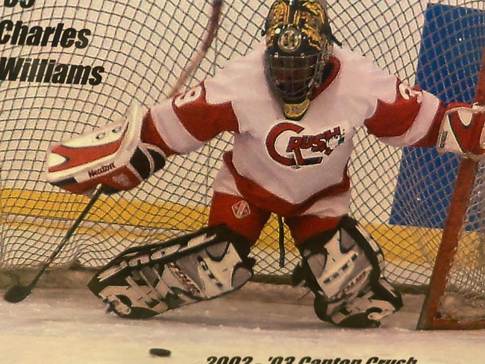 Icemen goaltender Charles Williams III in action as a 12-year-old with the Canton Crush in his Michigan hometown. (Photo: Provided by the Jacksonville Icemen)