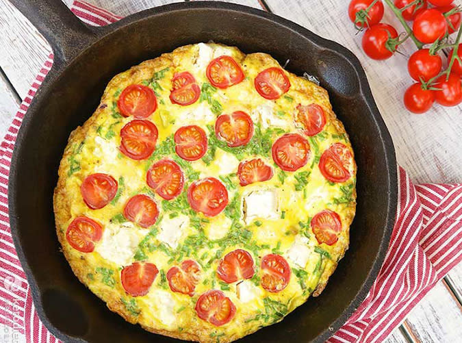 Quick Frittata with Tomatoes and Cheese