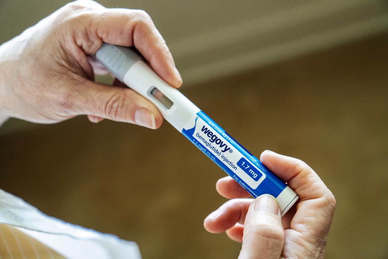 Una pluma para inyectar dosis de semaglutida, comercializada por la farmacéutica Novo Nordisk como Wegovy para tratar la obesidad, en el hogar de un paciente en Wenatchee, Washington, el 3 de junio de 2024. (M. Scott Brauer/The New York Times).