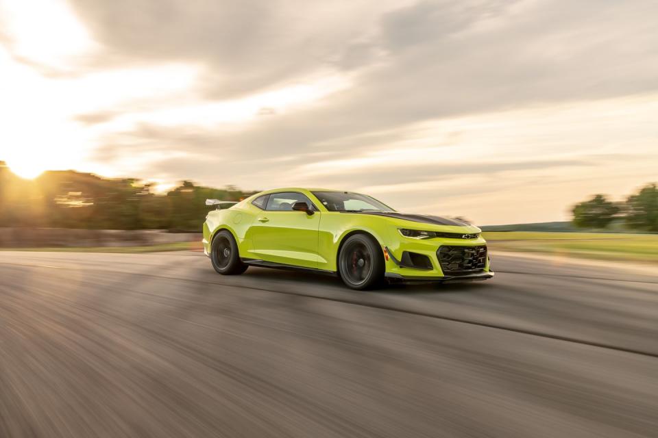 <p>Two years after the manual-equipped <a href="https://www.caranddriver.com/features/a15083050/chevrolet-camaro-zl1-1le-at-lightning-lap-2017-feature/" rel="nofollow noopener" target="_blank" data-ylk="slk:Camaro ZL1 1LE posted;elm:context_link;itc:0;sec:content-canvas" class="link ">Camaro ZL1 1LE posted</a> an impressive 2:45.7 lap time at Lightning Lap 2017, we ran one with the 10-speed automatic, allowing us to keep both hands on the wheel and beat the stick-shift 1LE's time by 0.7 second. While the car's DIY gearbox is a joy in daily driving, every tenth matters around VIR's Grand Course, and it's the automatic 1LE that's currently the quickest Camaro we've ever driven there.</p><p><a class="link " href="https://www.caranddriver.com/features/a29392932/lightning-lap-2019/" rel="nofollow noopener" target="_blank" data-ylk="slk:LL 2019 Results;elm:context_link;itc:0;sec:content-canvas">LL 2019 Results</a></p>