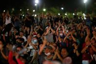 Pro-democracy protesters attend a mass rally in Bangkok