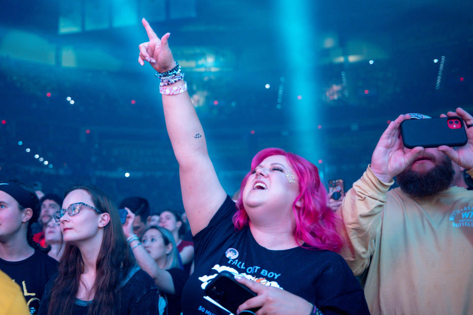 Fans watch Fall Out Boy on March 11 at the Paycom Center in Oklahoma City.