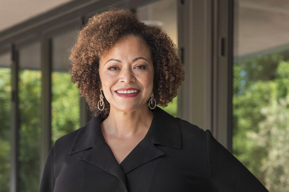 Nicole Taylor, president and CEO of the Silicon Valley Community Foundation, is photographed at her office in Mountain View, Calif., Monday, June 24, 2024. (AP Photo/Nic Coury)