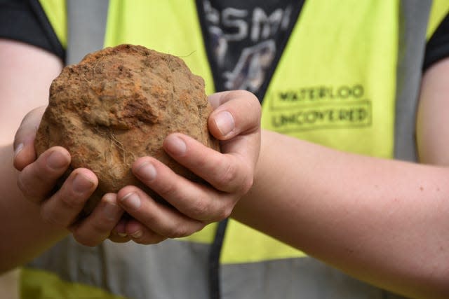 A cannon ball is removed