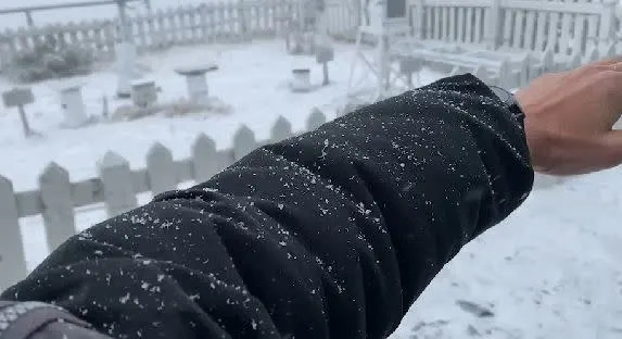 雪花隨風飄，相當美麗。（圖／中央氣象局提供）