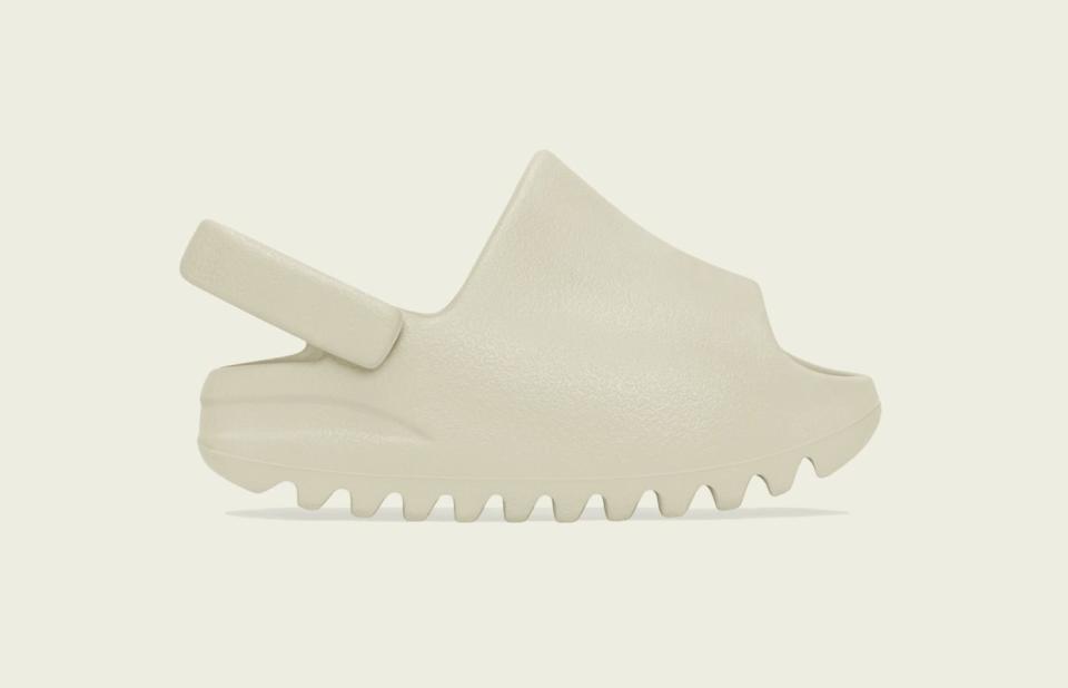 The infant’s version of the Adidas Yeezy Slide “Bone.” - Credit: Courtesy of Adidas