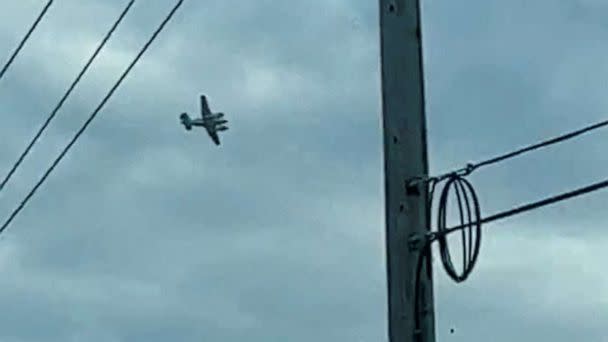 PHOTO: A pilot circles a King Air plane threatening to crash it into a store in Tupelo, Miss., Sept. 3, 2022. The pilot was later named as Cory Patterson. (Colby Breazeale/TMX via Reuters)