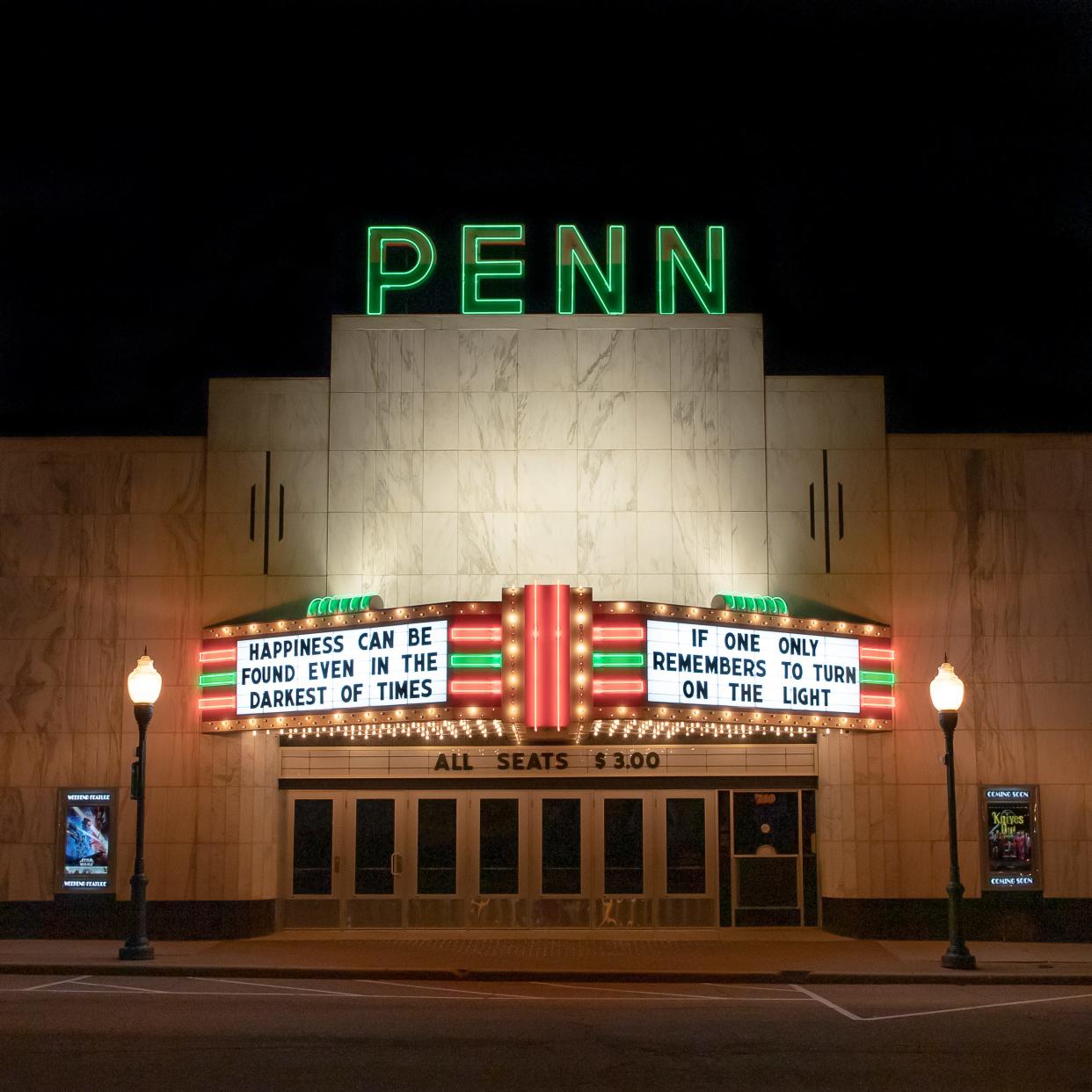 The Penn Theatre in Plymouth is a single-screen suburban theater that opened in 1941.