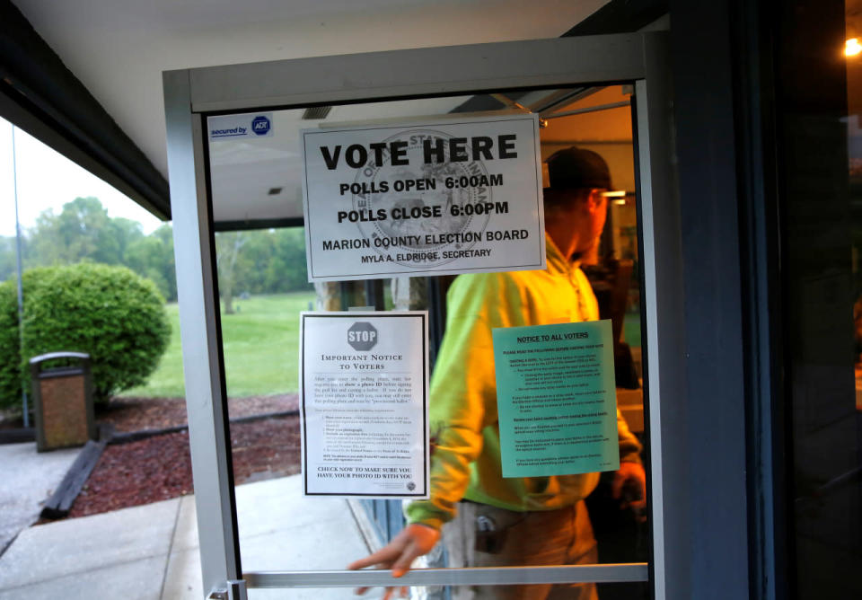 Early morning voter