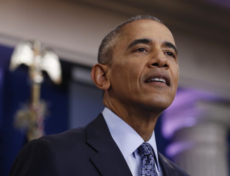 President Barack Obama prepares to speak at his final presidential news conference, Wednesday, Jan. 18, 2017, in the briefing room of the White House in Washington. (Photo: Carolyn Kaster/AP)