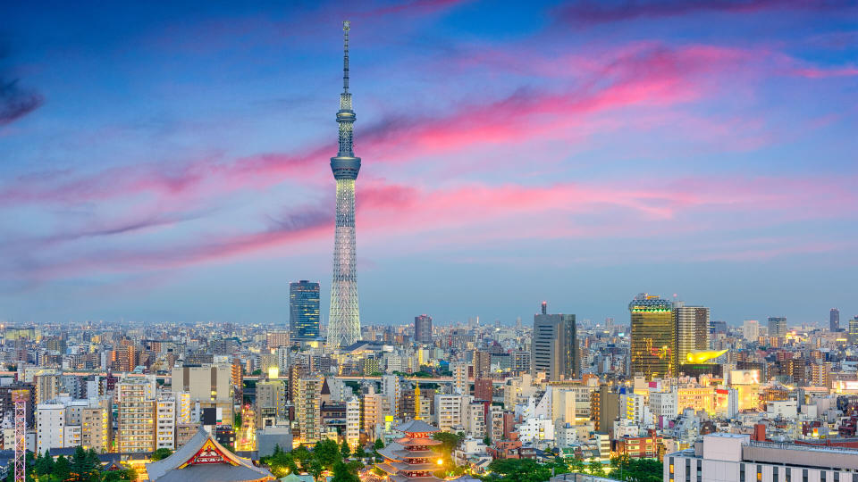 Tokyo, Japan skyline.