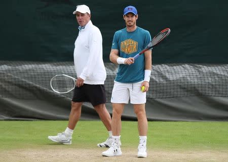 Britain Tennis - Wimbledon Preview - All England Lawn Tennis & Croquet Club, Wimbledon, England - 26/6/16 Great Britain's Andy Murray and coach Ivan Lendl during practice Reuters / Paul Childs Livepic