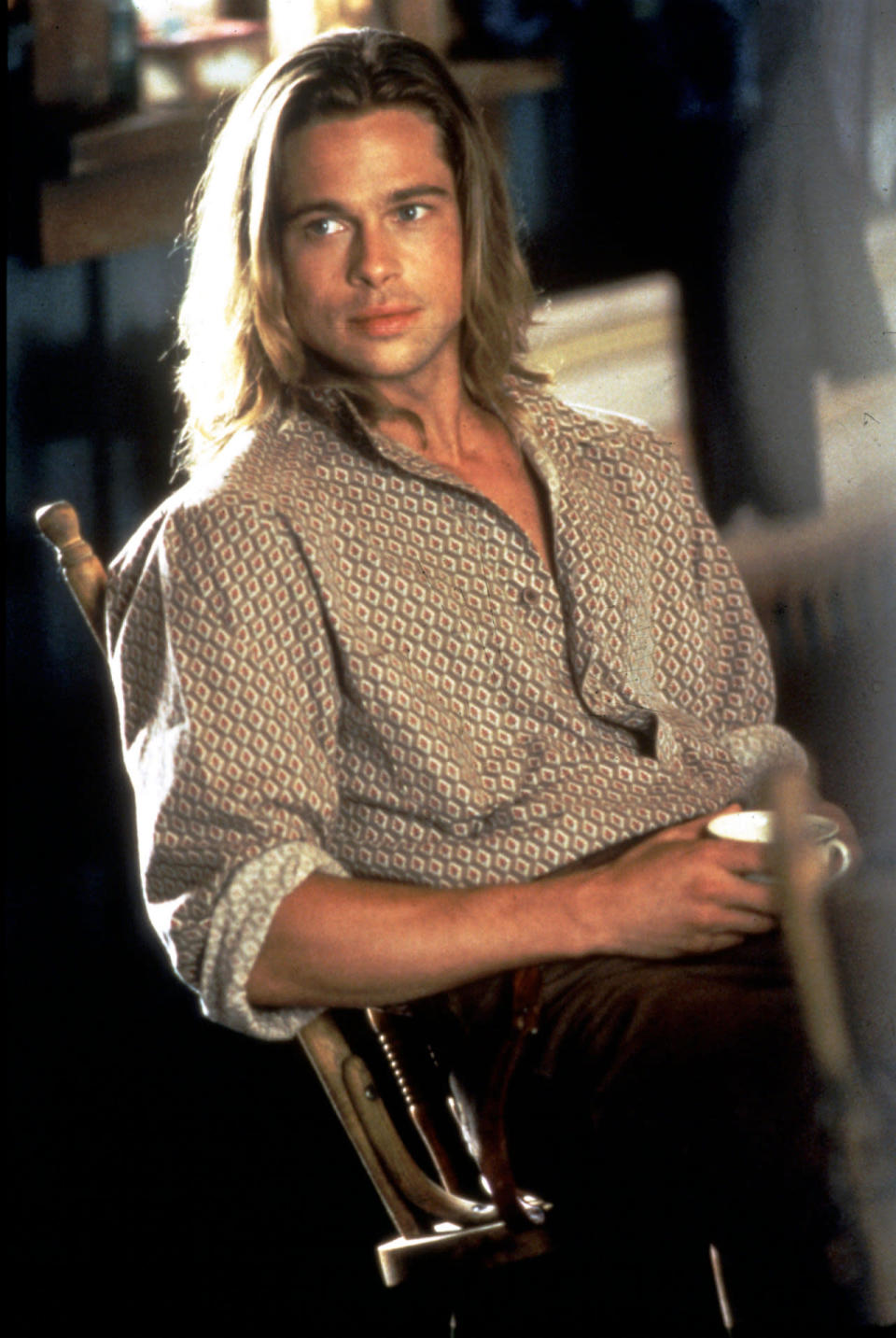 “Yes, you may wrap yourself in my Brad Pitt long hair."  