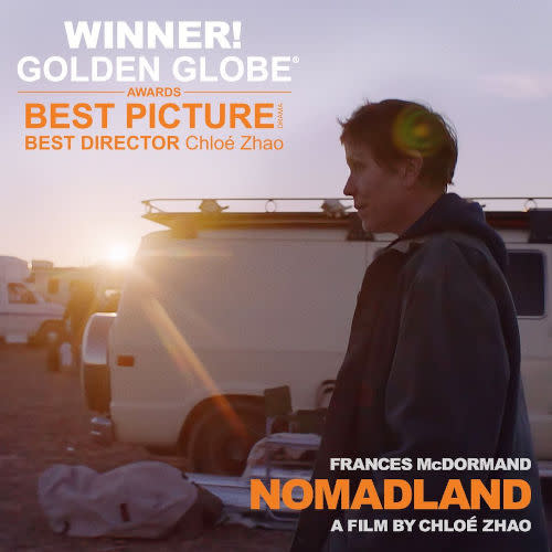 'Nomadland' won the Best Director and Best Picture awards at the Golden Globes