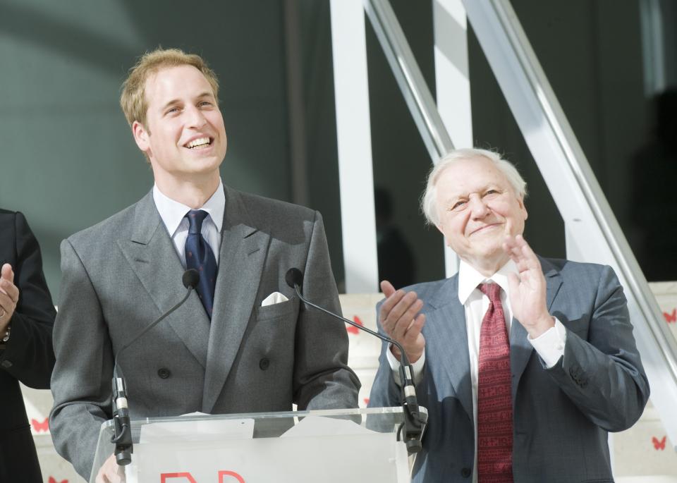 Prince William (left) and Sir David Attenborough, in 2009, at the opening of The Darwin Centre at The Natural History Museum, in London. It was the start of many appearances together. (PA Images)