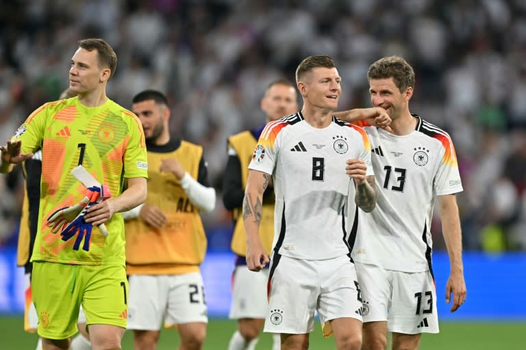 Germany's Manuel Neuer, Toni Kroos and Thomas Mueller are the three remaining 2014 World Cup winners in the squad (MIGUEL MEDINA)