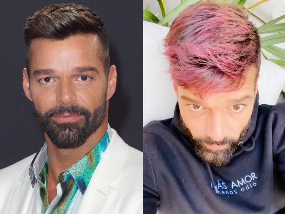 ricky martin pink hair