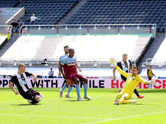 Miguel Almiron equalised before half time (PA)