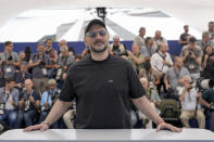 Director Kirill Serebrennikov poses for photographers at the photo call for the film 'Tchaikovsky's Wife' at the 75th international film festival, Cannes, southern France, Thursday, May 19, 2022. (AP Photo/Petros Giannakouris)