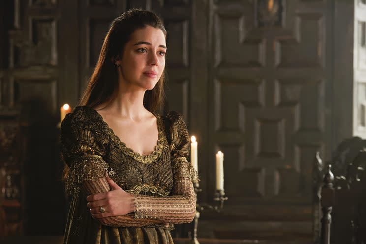 Adelaide Kane as Mary, Queen of Scots in CW's Reign. (Photo Credit: Ben Mark Holzberg/The CW)