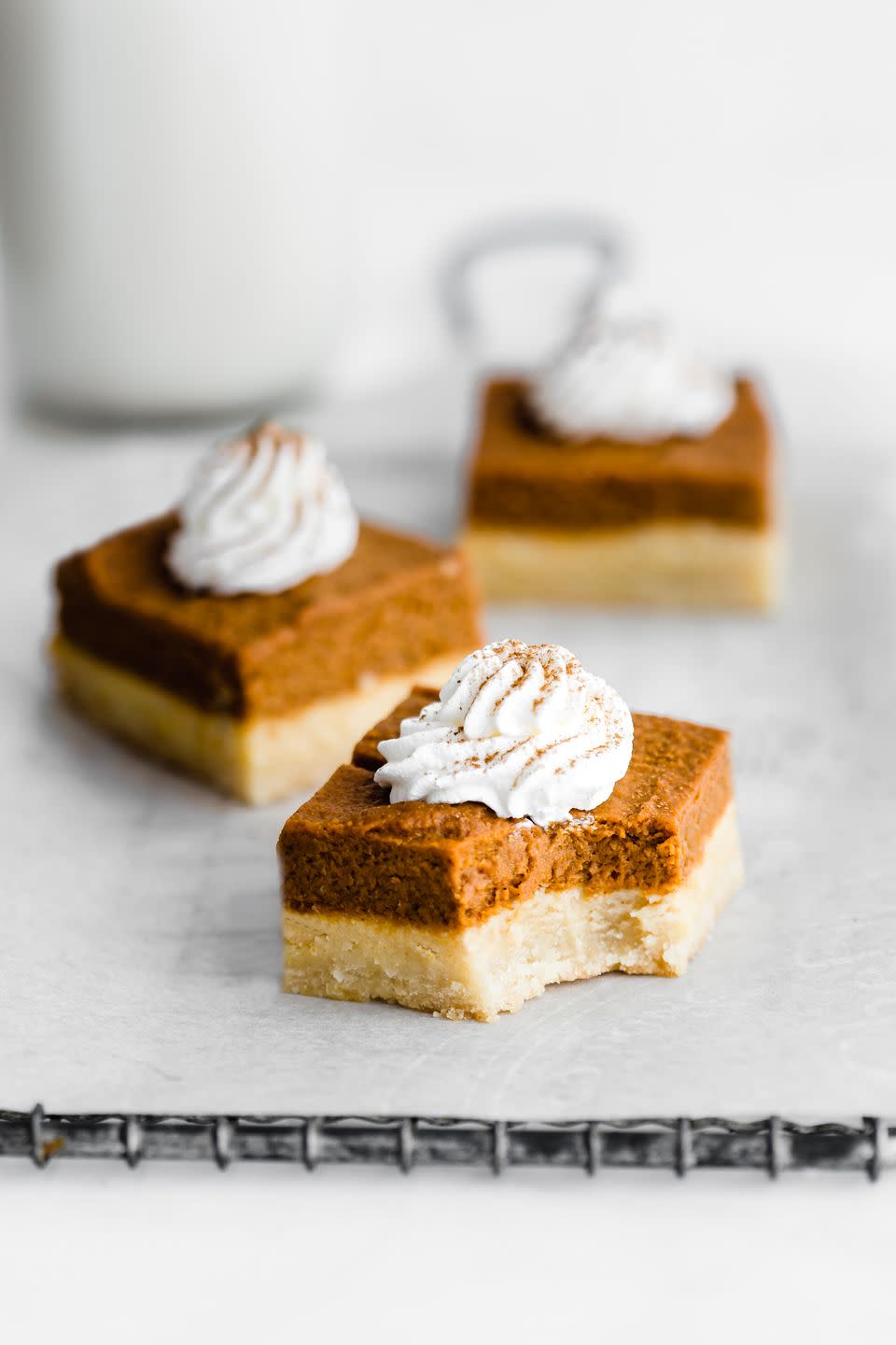 Pumpkin Pie Bars with Almond Cookie Crust