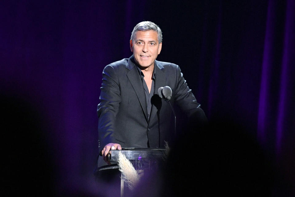 Speaking out: George Clooney has hit out at Donald Trump: Mike Windle/Getty