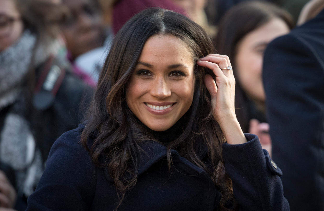 NOTTINGHAM, ENGLAND - DECEMBER 01:  Meghan Markle arrives at the Terrance Higgins Trust World AIDS Day charity fair at Nottingham Contemporary on December 1, 2017 in Nottingham, England. Prince Harry and Meghan Markle announced their engagement on Monday 27th November 2017 and will marry at St George's Chapel, Windsor Castle in May 2018.  (Photo by Christopher Furlong/Getty Images)