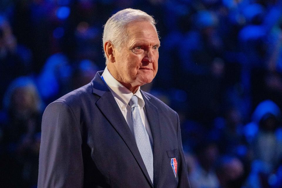 Jerry West at the 2022 NBA All-Star Game.