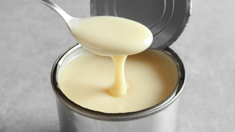 spoonful of evaporated milk