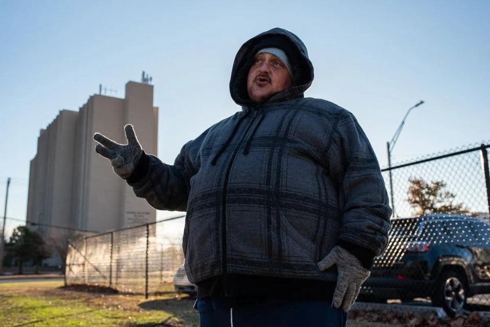 Max Murphy stood watching a van of workers, and his hopes of a paycheck, drive away one frigid morning in December 2022. Murphy waited in the cold to try to nab a spot in A Better Way's temporary work program, which pays unemployed and homeless people to pick up trash and debris at Oklahoma City parks. That day, 14 people showed up for the 8 spots.